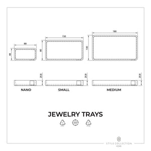 Jewelry tray set his and hers with luxurious inlay