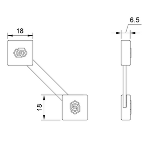 Scarf hanger magnetic clip dimensions. Width and height: 18mm. Deepth: 6.5mm x 6.5mm.