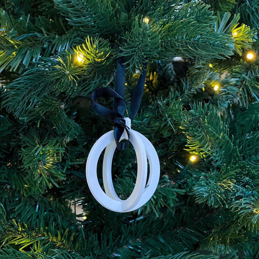 Christmas ornament circle white/black