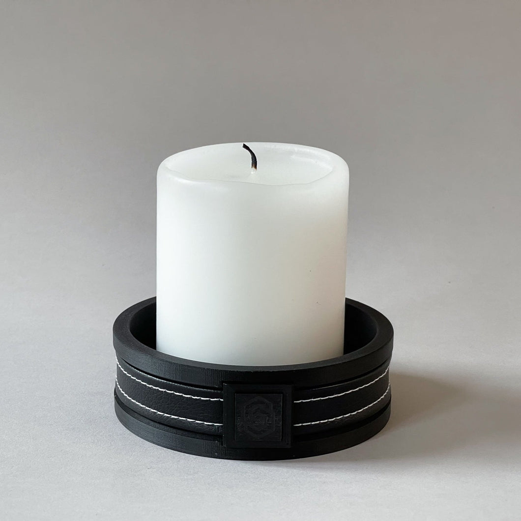 London round candle holder - black/black