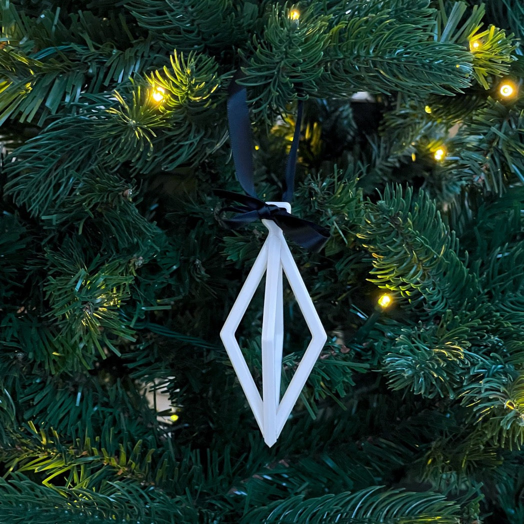 Christmas ornament diamond white/black