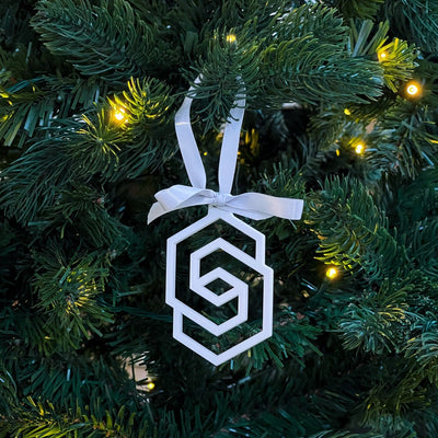 Christmas ornament flat icon white/grey