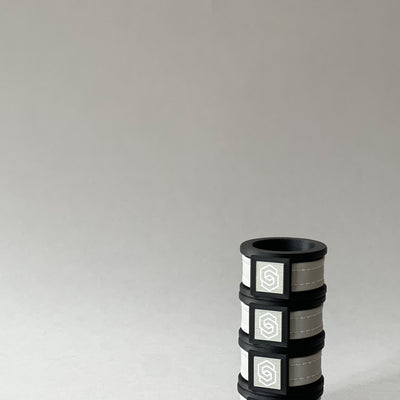 London black/beige napkin ring set of 4