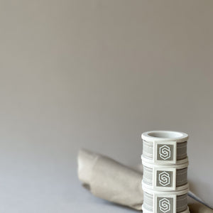 London white/beige napkin ring set of 4