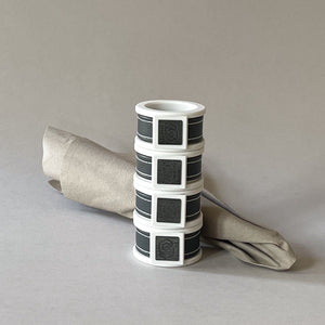 London vit/grå servettring, set med 4 servetter