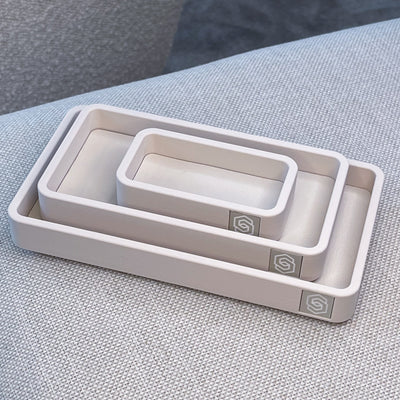 Trays with inlay - beige