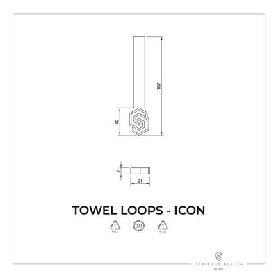 Towel loop clips icon set black/black