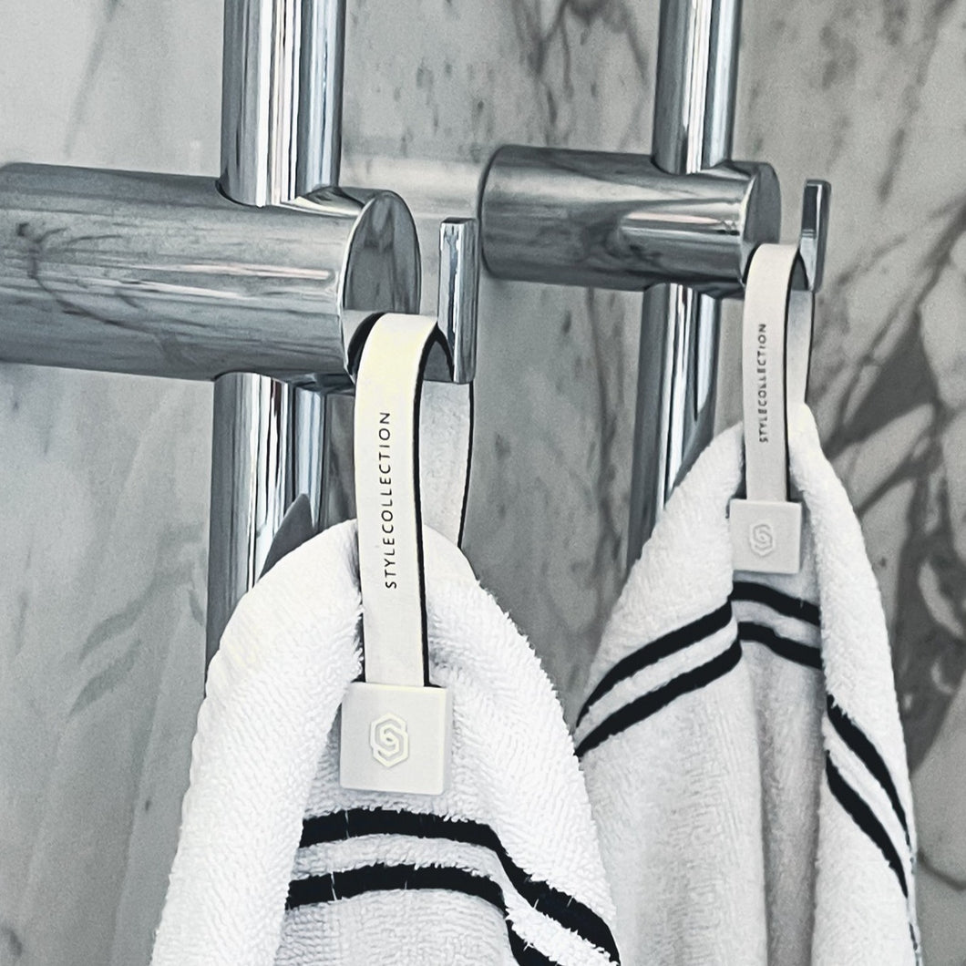Towel loop clips square set white/white – STYLE COLLECTION HOME