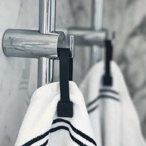 Towel loop clips square set black/black